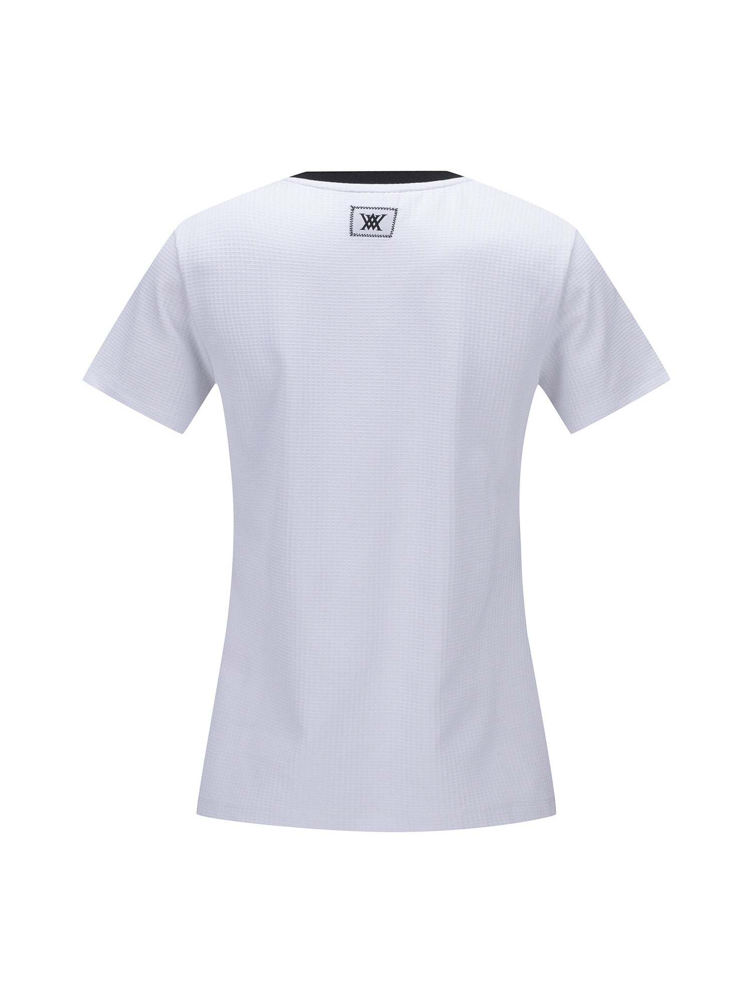 WOMEN SUQARE LIP CREW NECK SHORT T-SHIRT