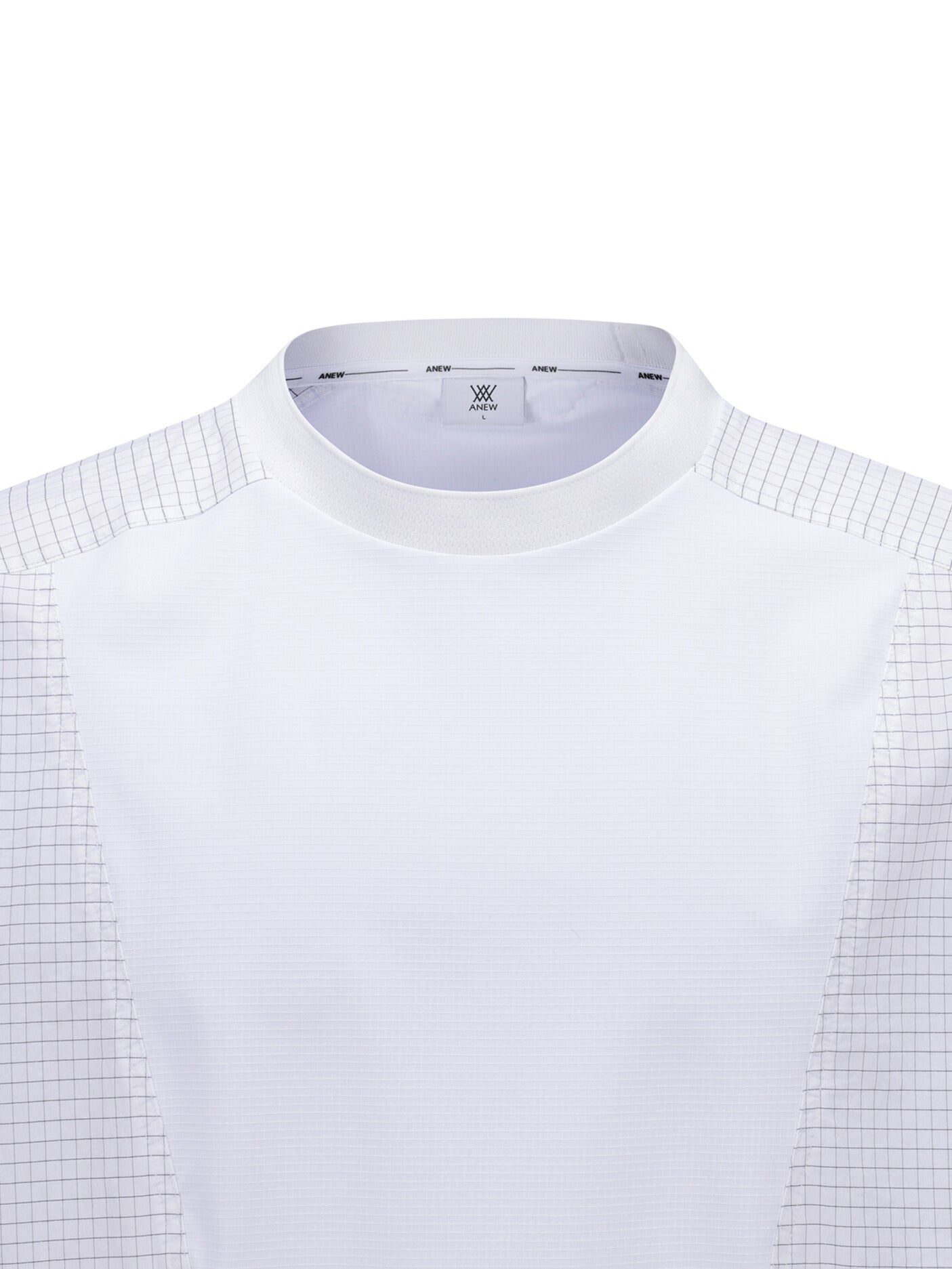 MEN WOOVEN SLEEVE CREW NECK