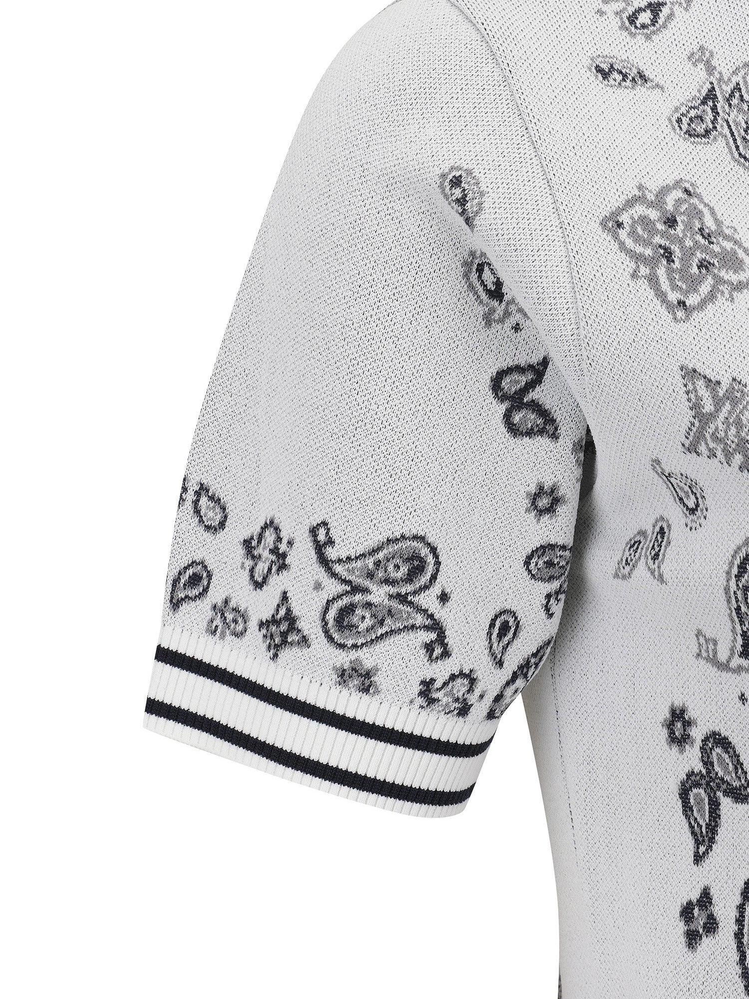 WOMEN PAISLEY HOODED SHORT SLEEVE SWEATER