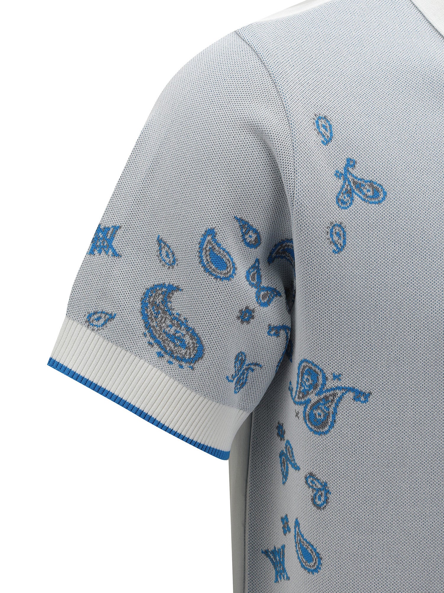 MEN PAISLEY SHORT SLEEVE SWEATER