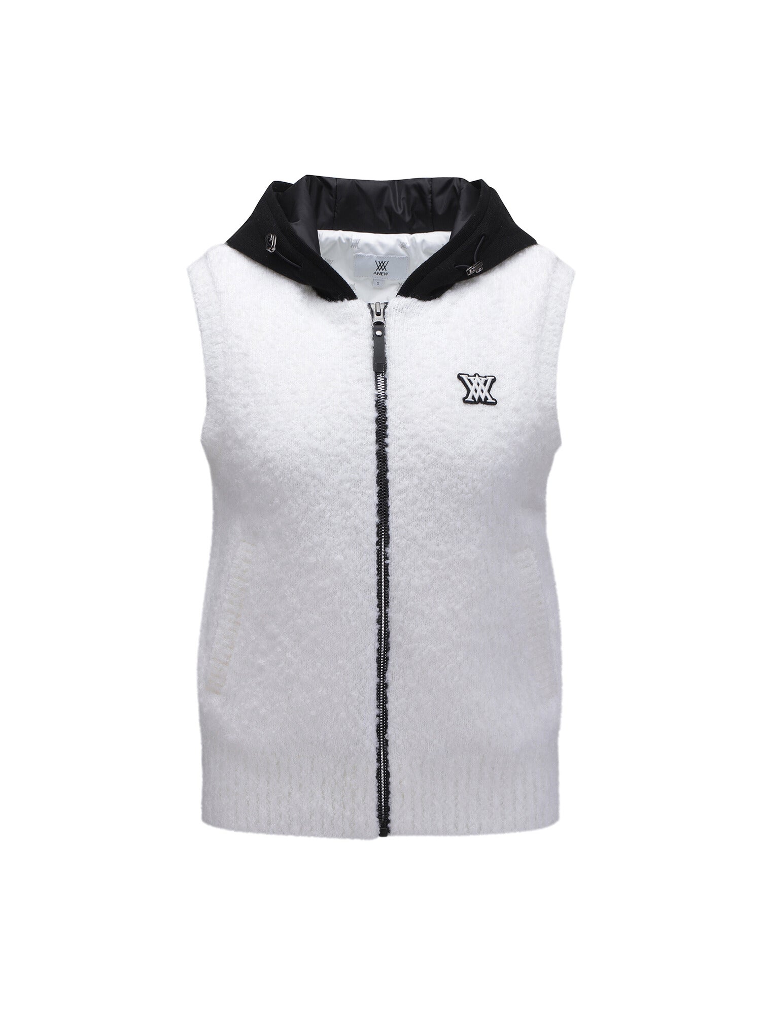 WOMEN HOODIE KNIT ZIP-UP VEST