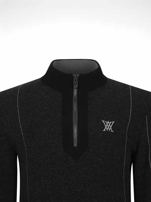 MEN HALF ZIP KNIT PULLOVER